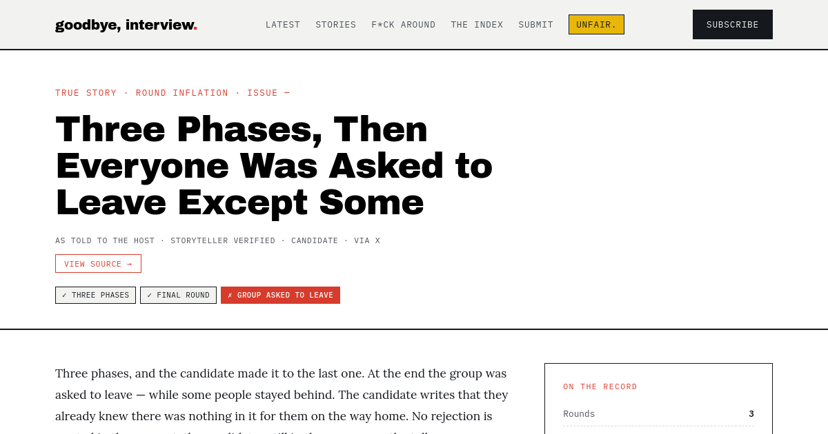 Three Phases, Then Everyone Was Asked to Leave Except Some — goodbye ...